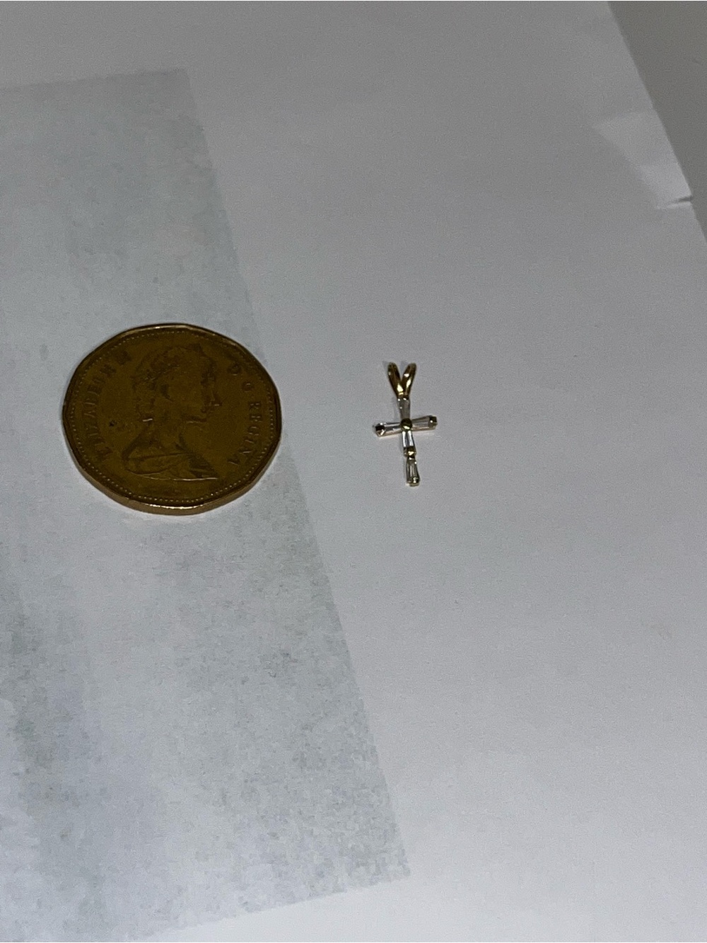 Gold Cross Pendant with Crystals